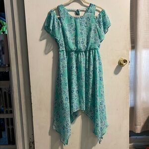 My Michelle Green‎ Asymmetrical Cold Shoulder Sundress